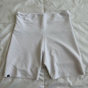 Onzie Ribbed Biker Shorts, Solid White